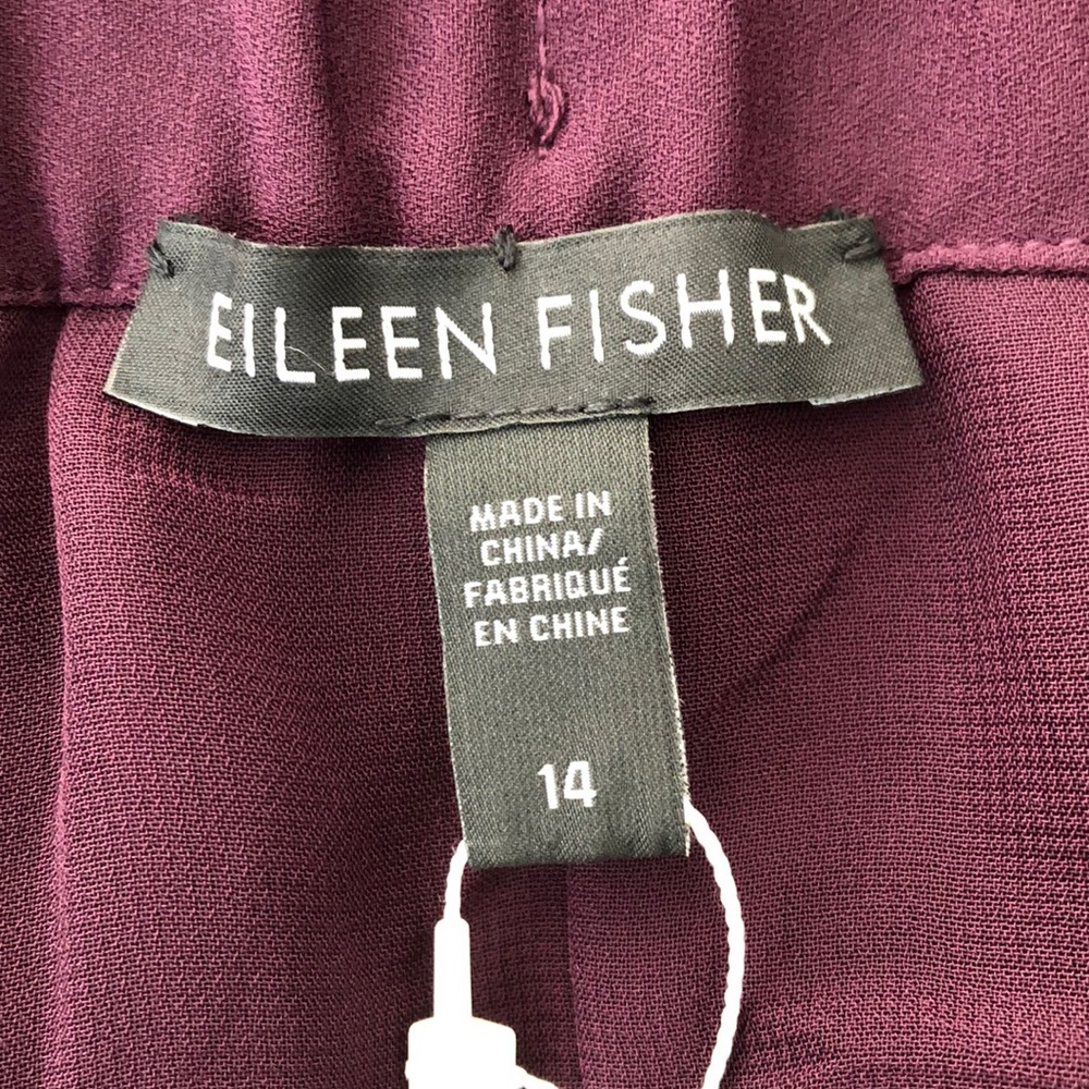Eileen Fisher Plum Pleated Skirt, NWT Size 14 - Picture 5 of 8